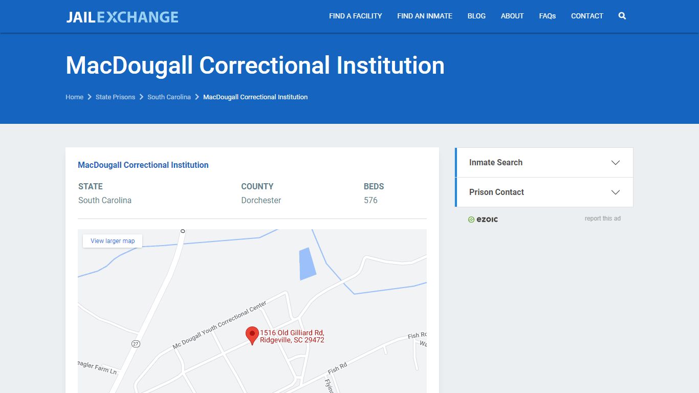 MacDougall Correctional Institution Prisoner Search | Visitation, Mail ...